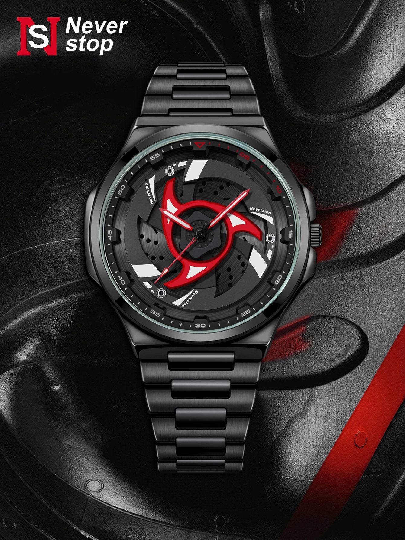 Men's Sports Quartz Watch with 360-Degree Rotating Bezel