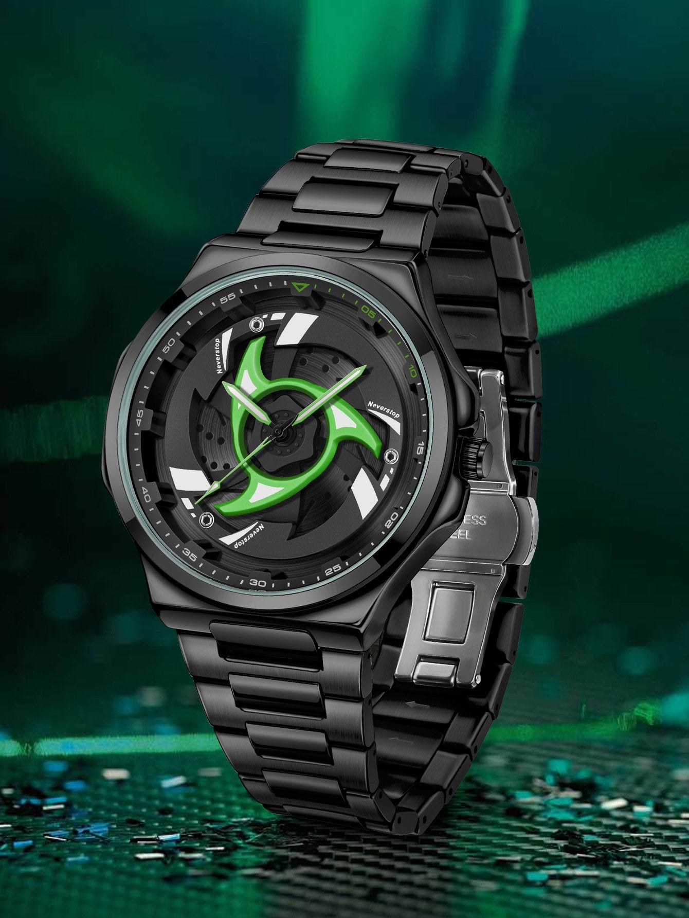 Men's Sports Quartz Watch with 360-Degree Rotating Bezel