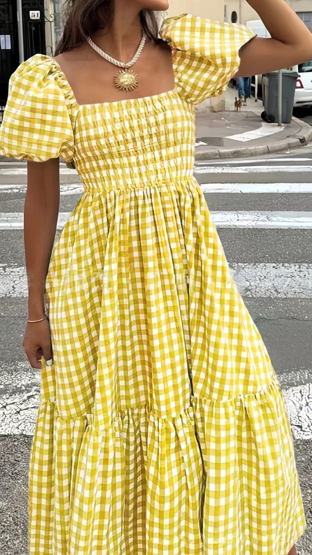 ✨THE FRENCHY SQUARE DRESS: PLAID, RUFFLED HEM, ELASTIC CUFF SLEEVES — YOUR NEW FAVOURITE FOR LEISURE & DATES✨