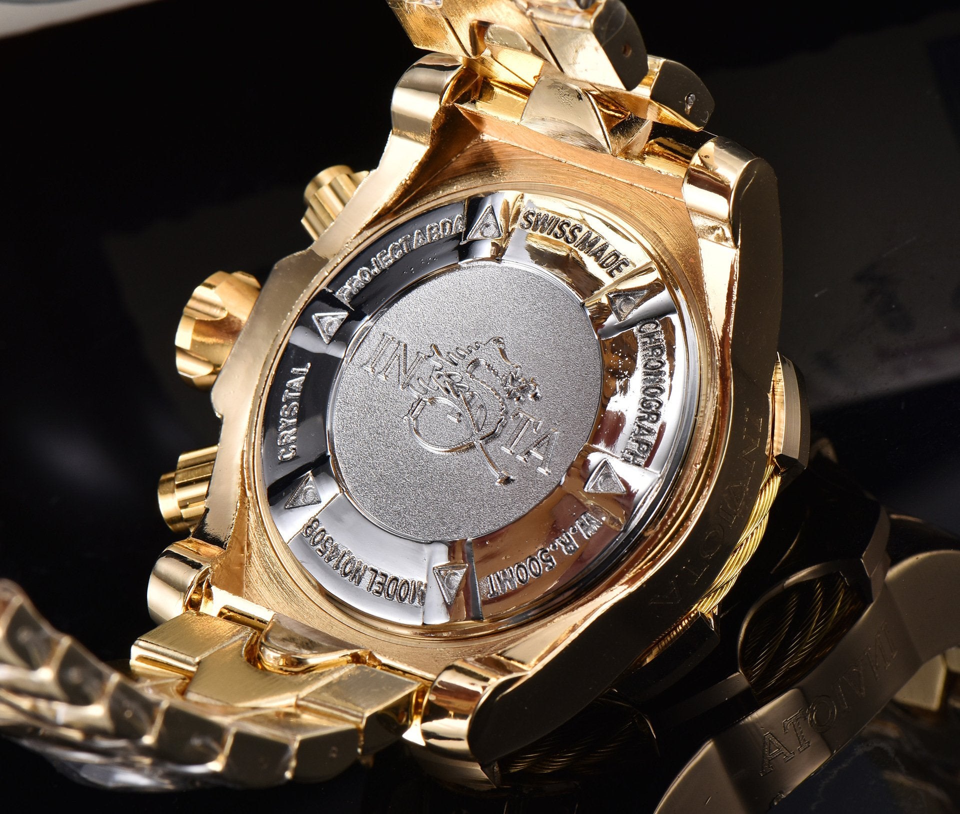 Men's Watch: Large-Dial Steel-Strap Sports Watch