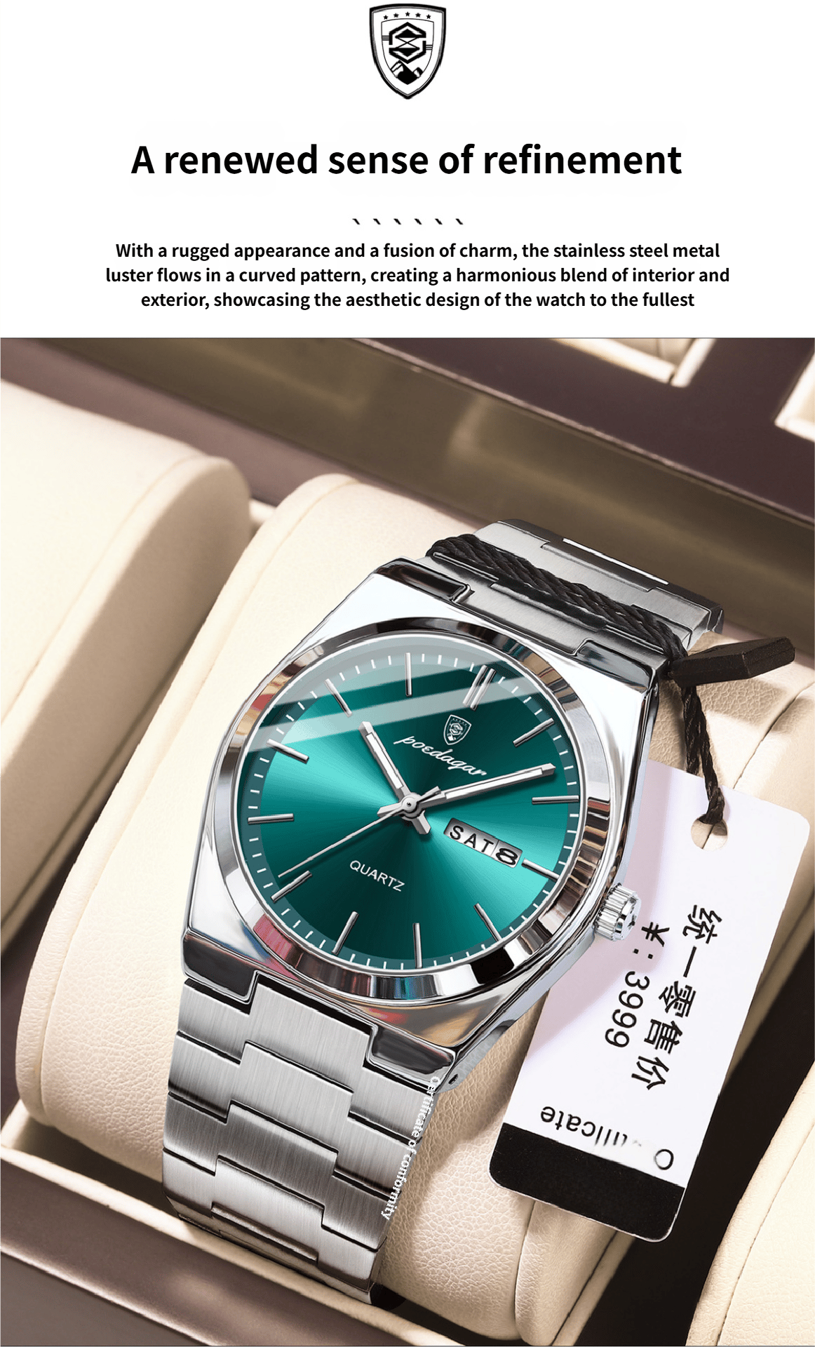 Ultra-thin men's waterproof luminous quartz watch