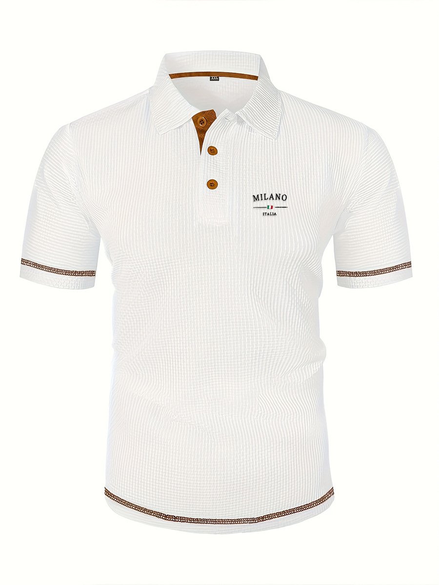Men's Casual Polo Shirts Classic Short Sleeve Basic Button T-Shirt