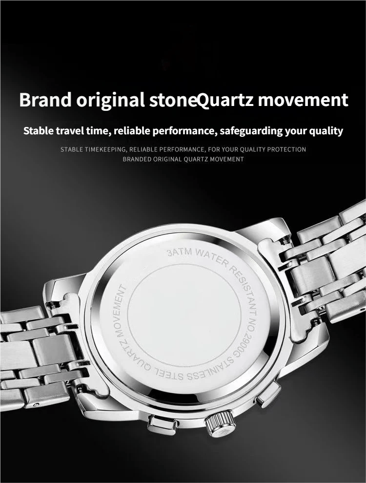 Men's classic watch with date display, waterproof and luminous.