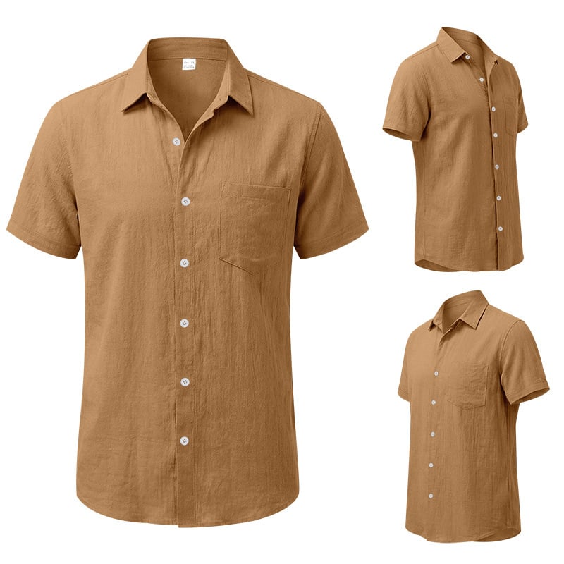 Men's Summer Linen Short-Sleeve Shirt