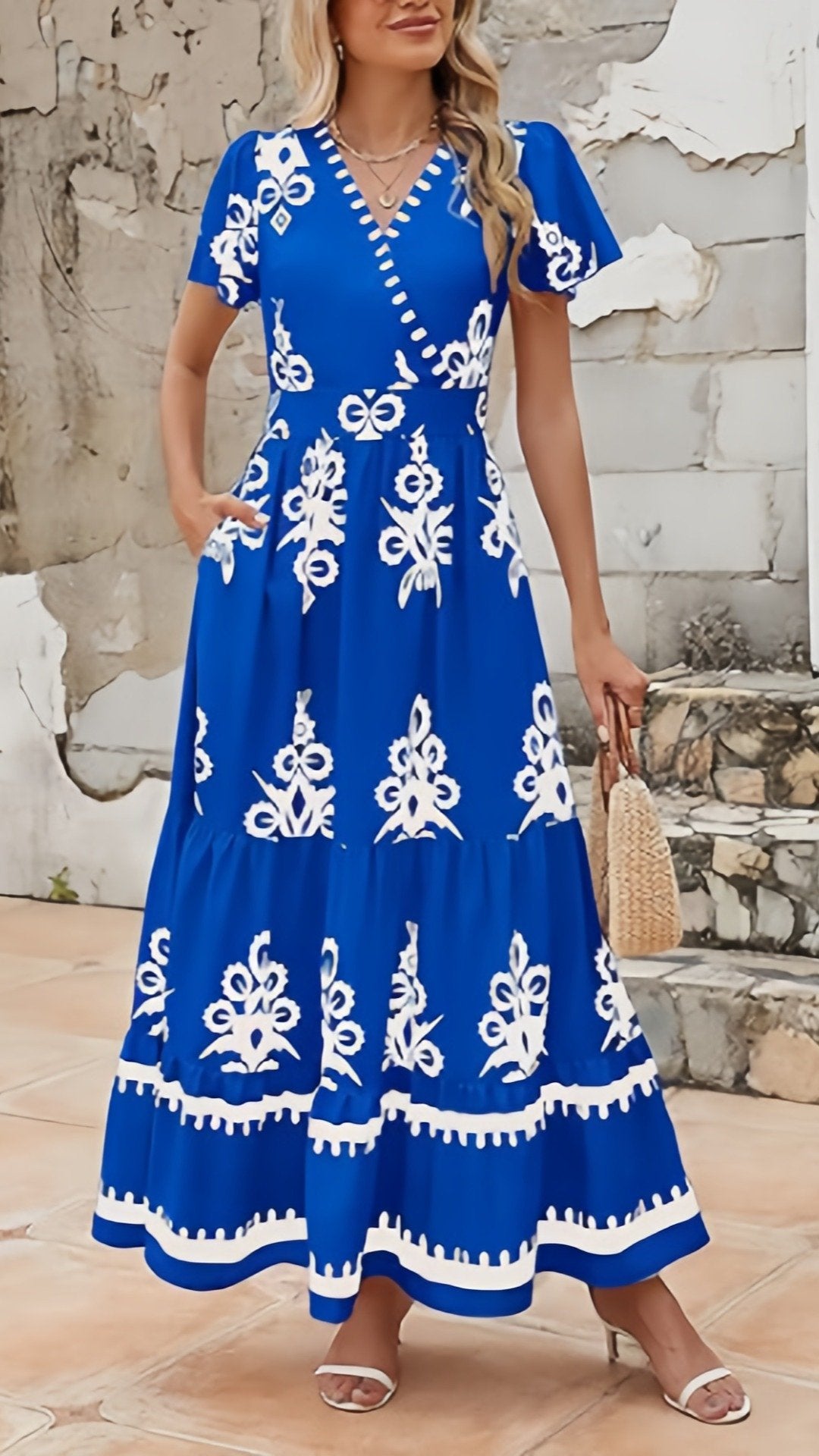 🌸 THE BELL SLEEVE BOHO MAXI: V-NECK, TIERED FLORALS, POCKETS — YOUR DREAM SUMMER DRESS HAS ARRIVED 🌸