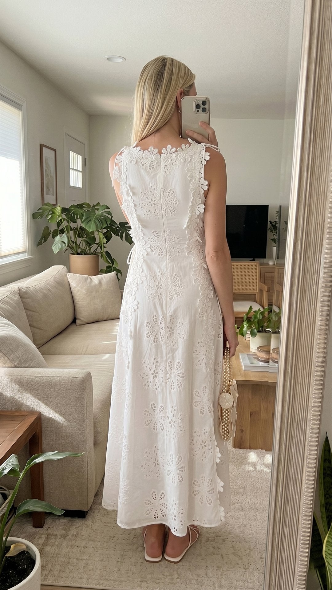 🤍 THE LACE BLOOM MAXI: ADJUSTABLE STRAPS, CROSS-BACK TIES, A-LINE DREAM — YOUR MOST ROMANTIC DRESS FOR EVERY SUN-DRENCHED MOMENT 🤍