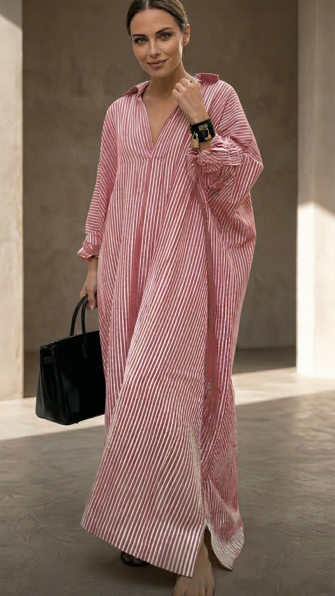 🌊 THE BATWING STRIPE MAXI: LOOSE, COTTON-SOFT — YOUR NEW FAVOURITE BEACH TO BRUNCH DRESS 🌊