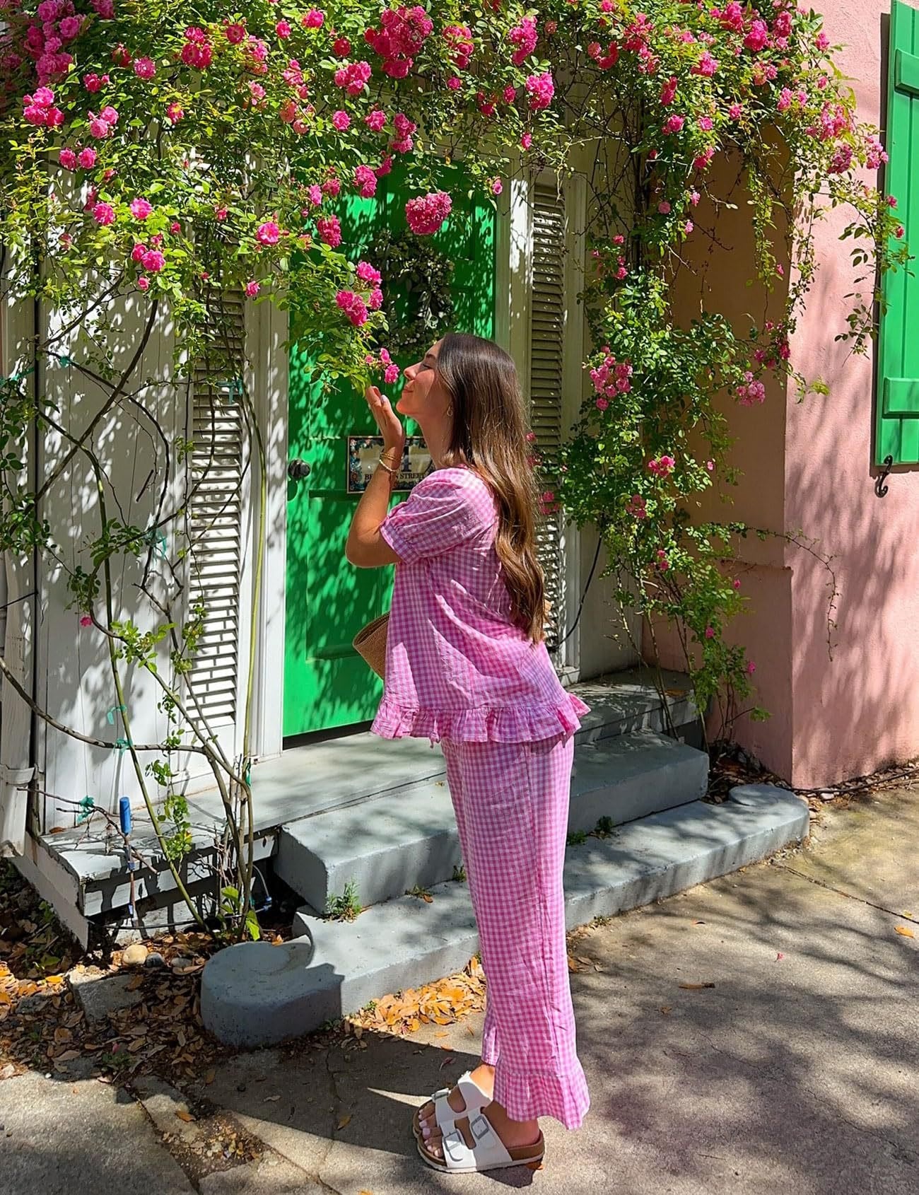🎀 THE GINGHAM LOUNGE SET: Y2K VIBES, RUFFLED EDGES, BELL BOTTOM DRAMA 🎀