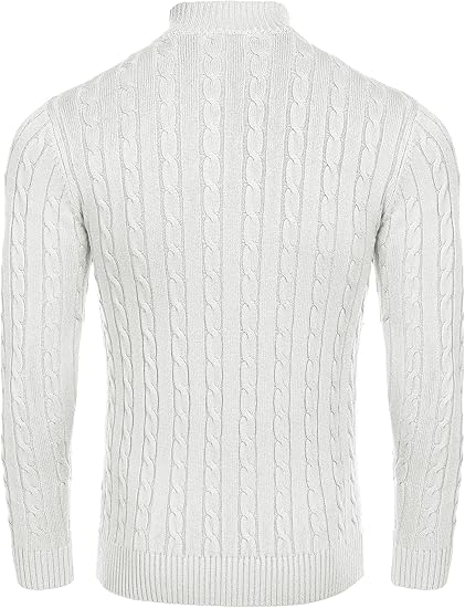 Men’s Quarter Zip Knitted Sweater 🧵 | Slim Fit Mock Neck Pullover for Fall & Winter 🍂❄️