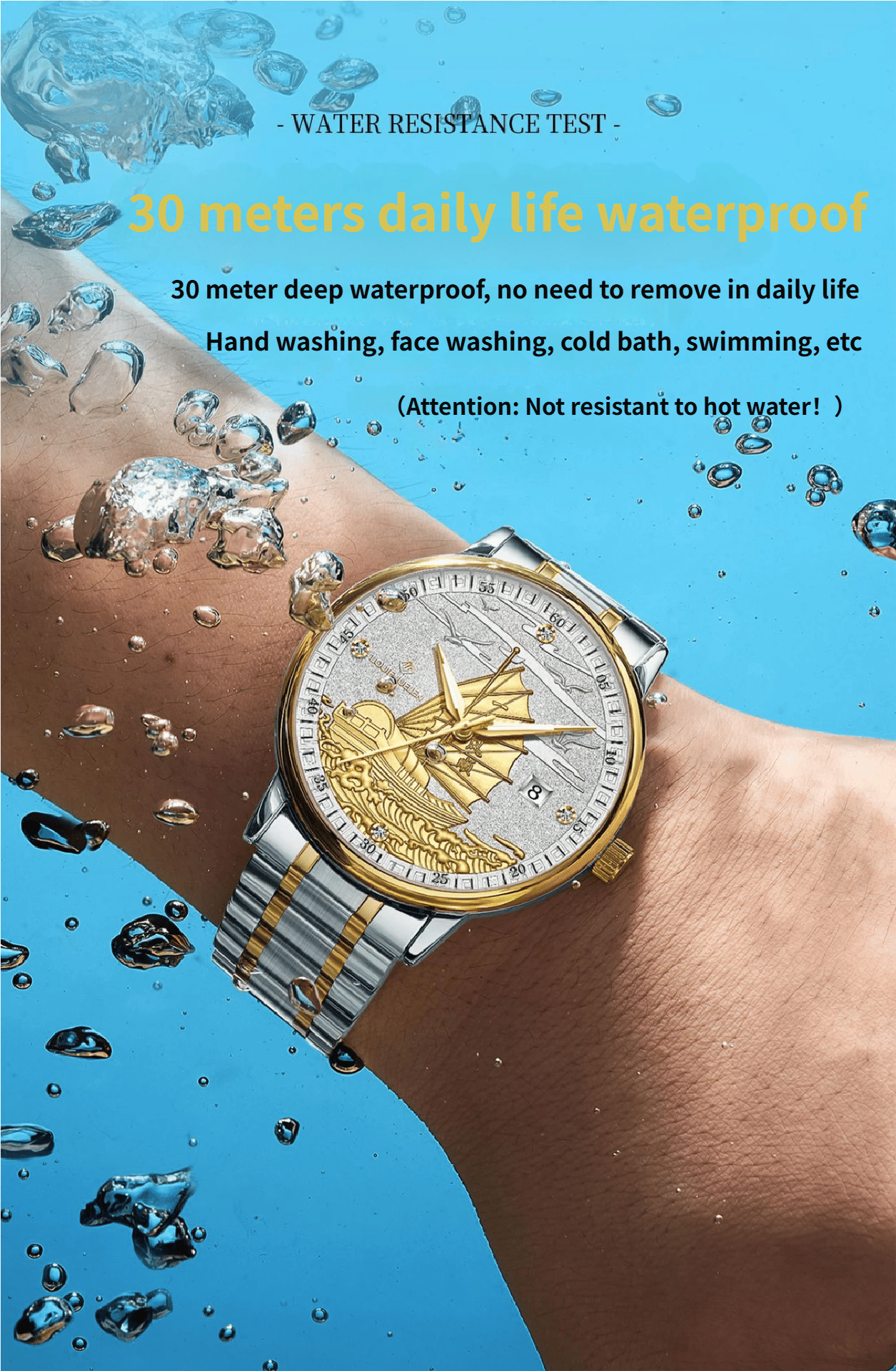 Fully Automatic Movement Business-Grade Water-Resistant Luminous Men's Quartz Wristwatch