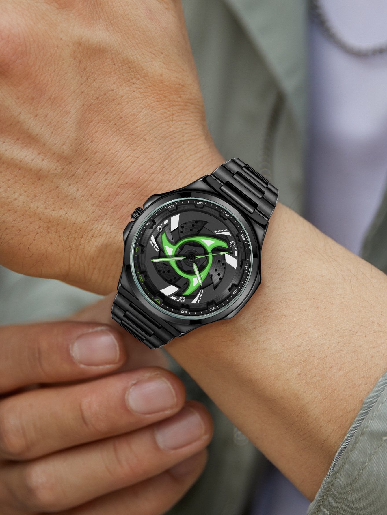 Men's Sports Quartz Watch with 360-Degree Rotating Bezel