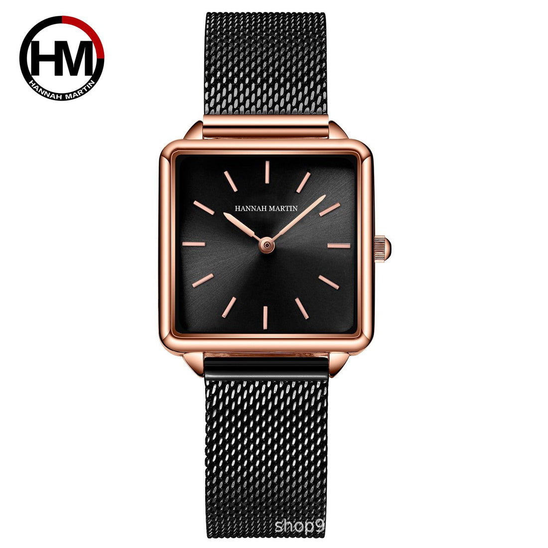 Vintage-style square-faced women's quartz watch with a steel bracelet and Japanese movement