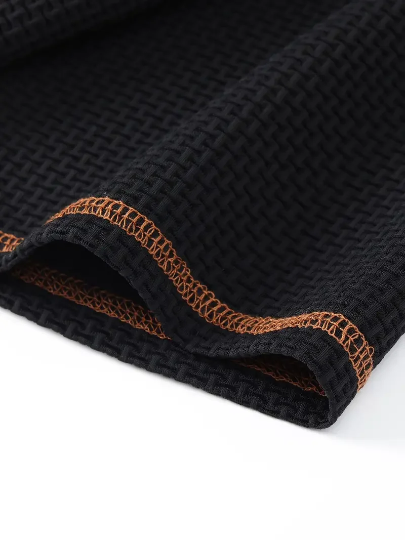 Men's Geometric Textured Polo Shirt – Quick-Dry, Breathable, Slim Fit, Letter Pattern for Summer Sports & Casual---Buy 2 Get 20% Off & Free Shipping!