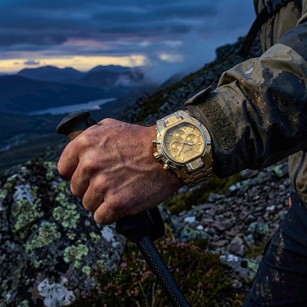 Large dial compass sports watch