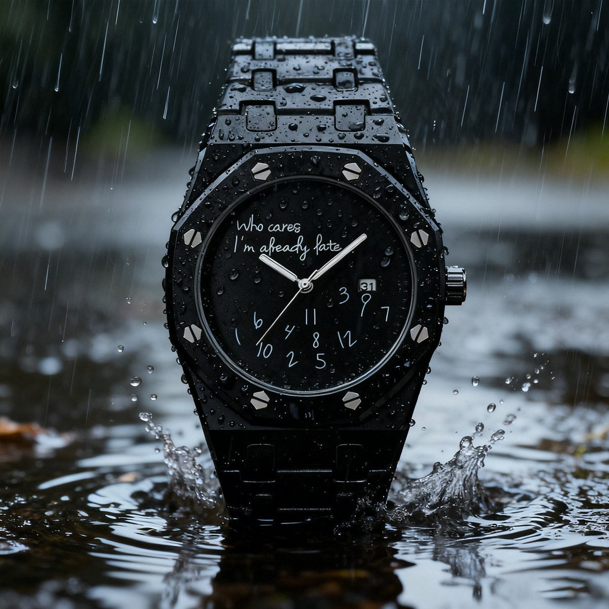 Men's Design: Premium Waterproof Steel-Band Quartz Watch with Minimalist Style