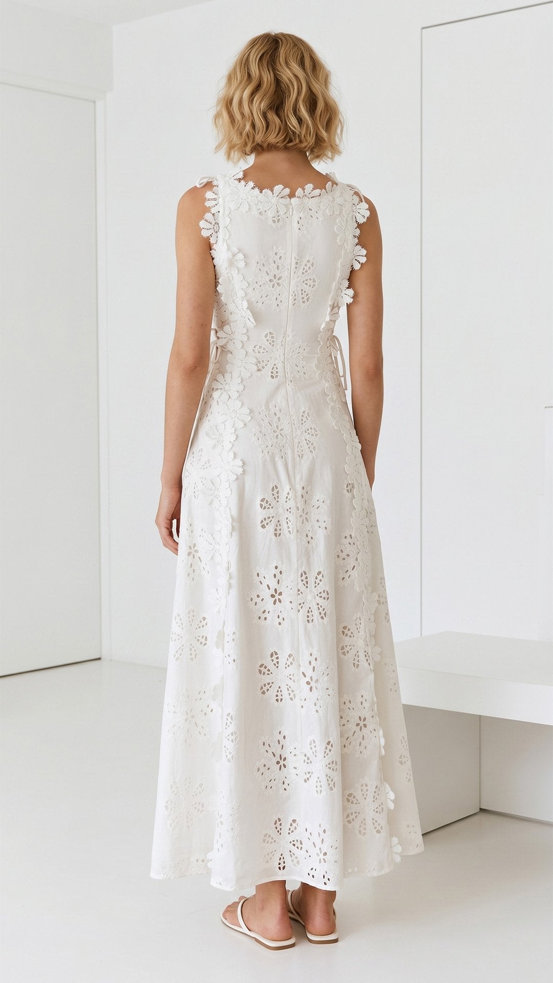 🤍 THE LACE BLOOM MAXI: ADJUSTABLE STRAPS, CROSS-BACK TIES, A-LINE DREAM — YOUR MOST ROMANTIC DRESS FOR EVERY SUN-DRENCHED MOMENT 🤍