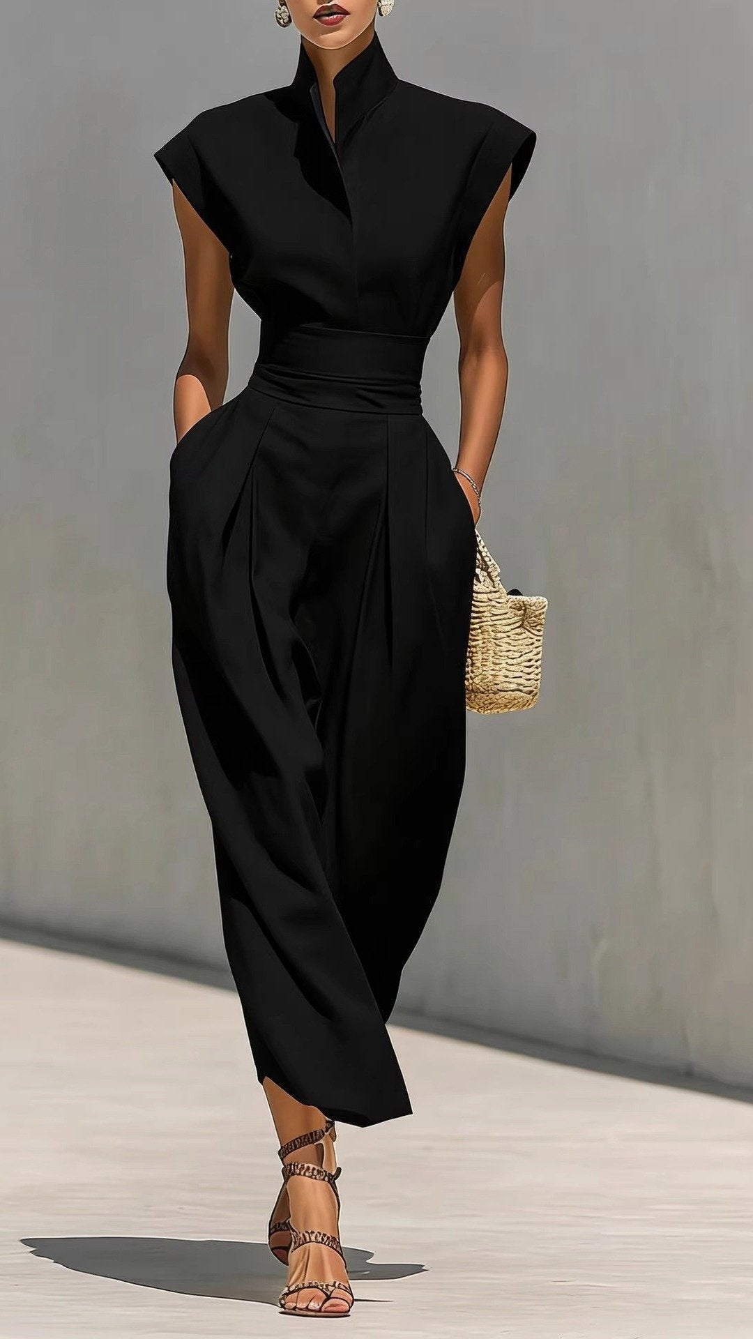 🌾 THE CINCHED SHIFT DRESS: HIGH NECK, SLEEVELESS, WIDE BELT — YOUR NEW POWER SILHOUETTE 🌾