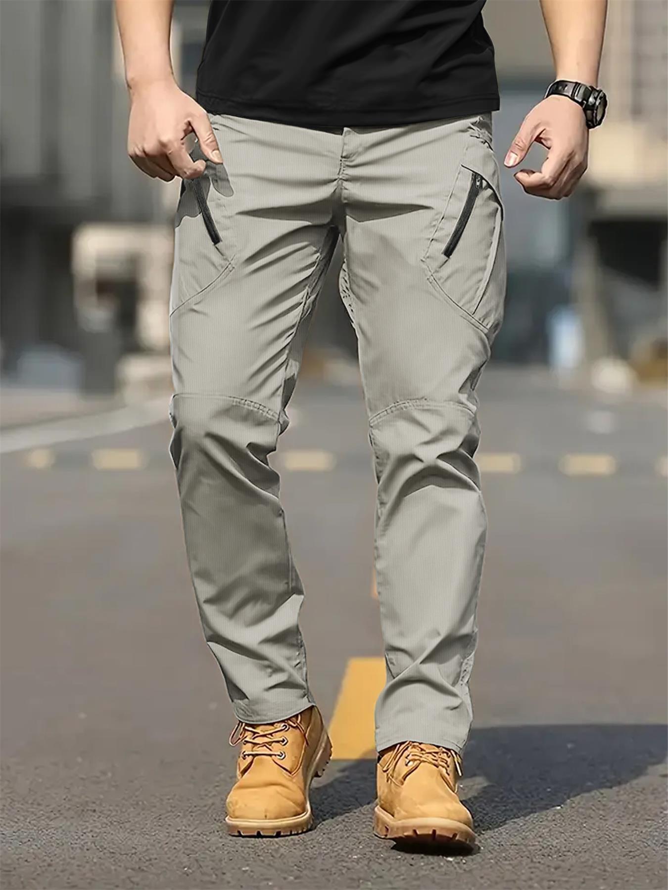 Men's Retro Streetwear Cargo Pants | Relaxed Fit Multi-Pocket Trousers | Comfortable All-Season Daily Menswear