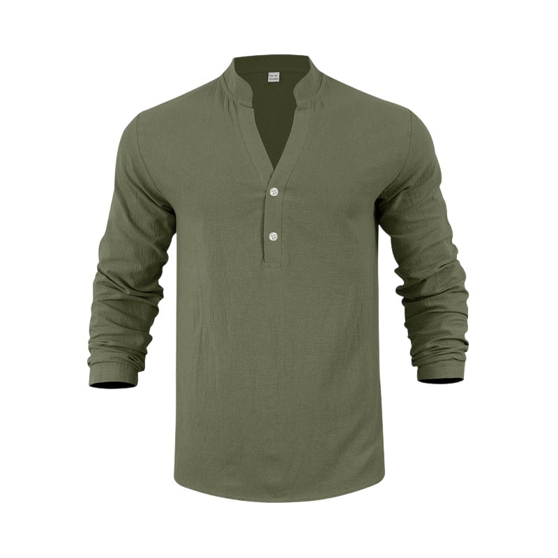 Spring & Autumn Casual Henley T-Shirt for Men
