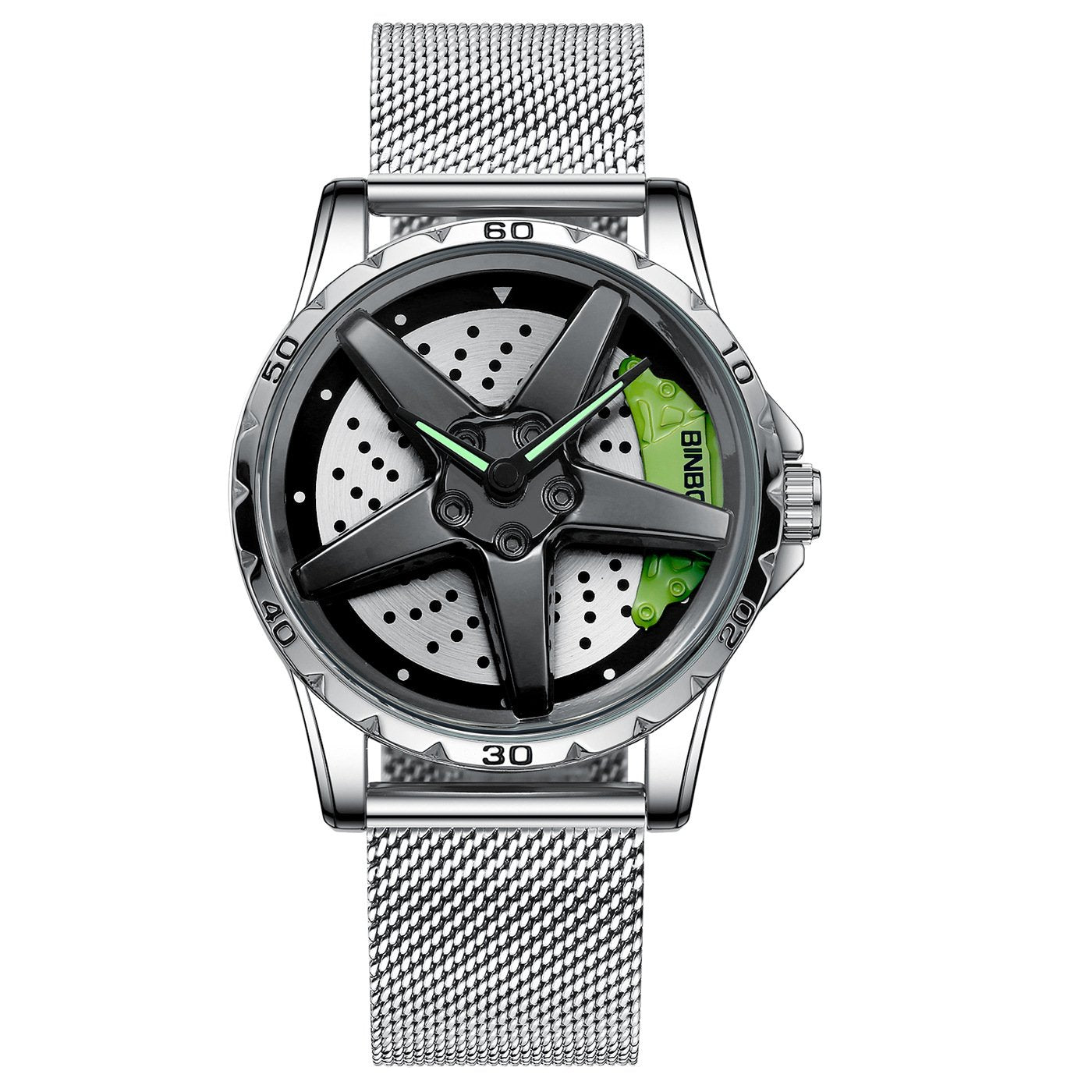 Men's Racing Steering Wheel Watch Water-resistant with luminous hands Adjustable strap