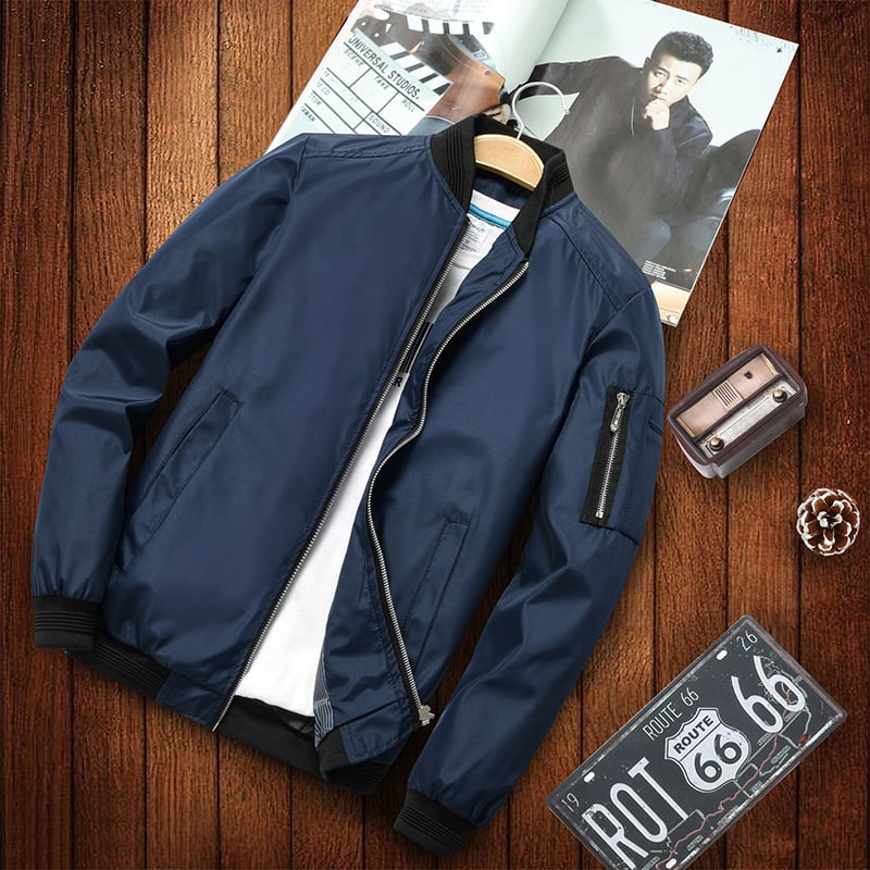 Men's Stylish Black Bomber Jacket|Comfortable Trendy Baseball Jersey Coat