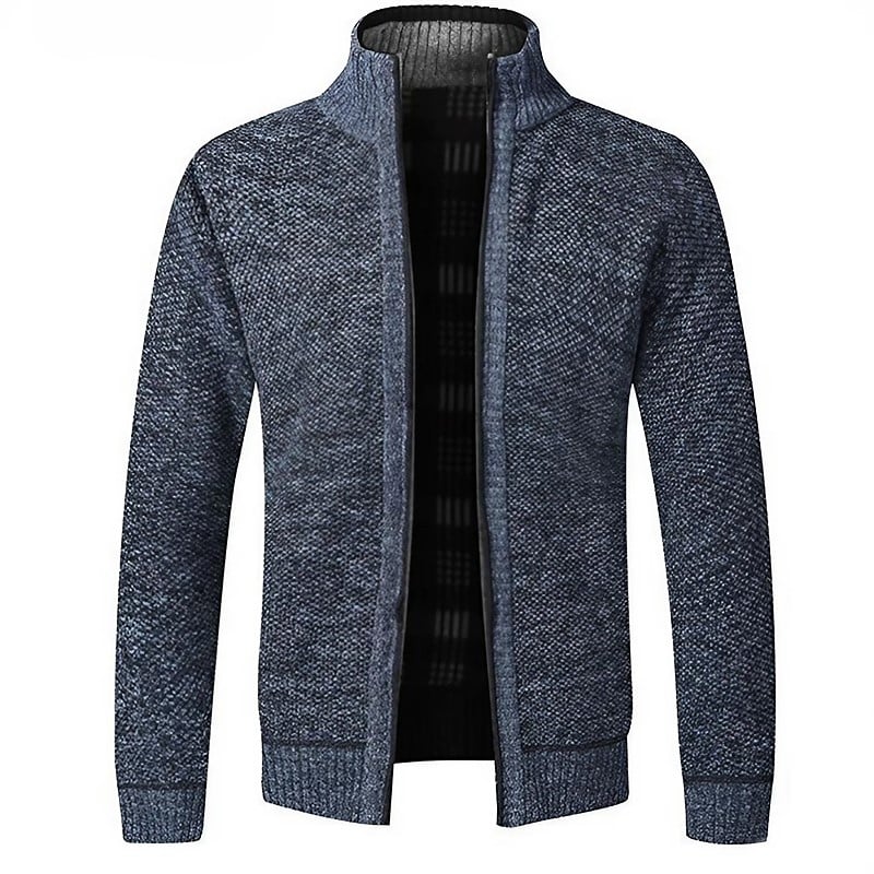Men's Zip-Front Knitted Cardigan