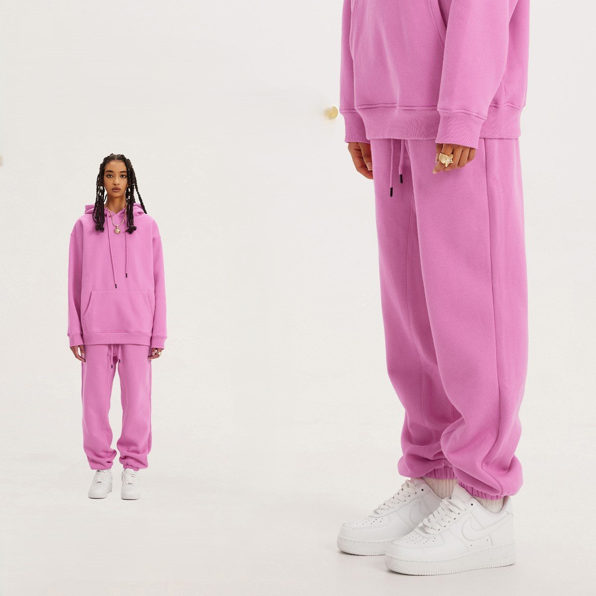 🔥 Unisex 600GSM Fleece Sweatpants 🧵 – Straight-Leg & Cuffed Retro Baggy Joggers 👖 | Warm Streetwear for Spring, Autumn & Winter ❄️