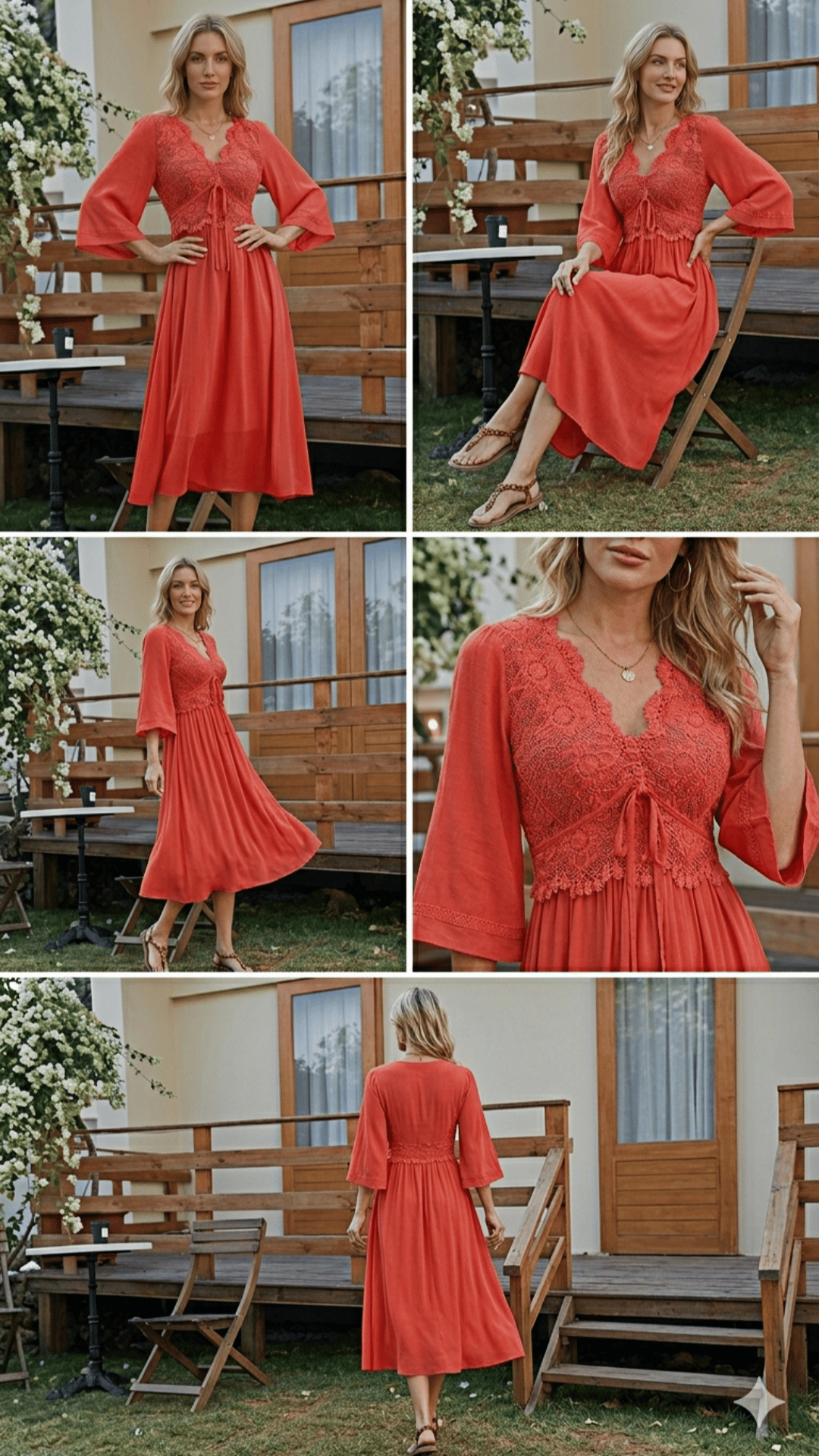 🧡 THE CORAL DREAM MIDI: LACE-TRIMMED, DOUBLE-LAYERED, UTTERLY ROMANTIC 🧡