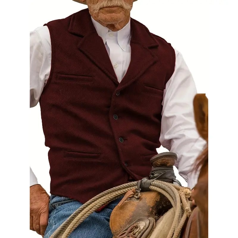 Men’s Vintage Tweed Wool Waistcoat Vest 👔✨ Retro Gentleman Style