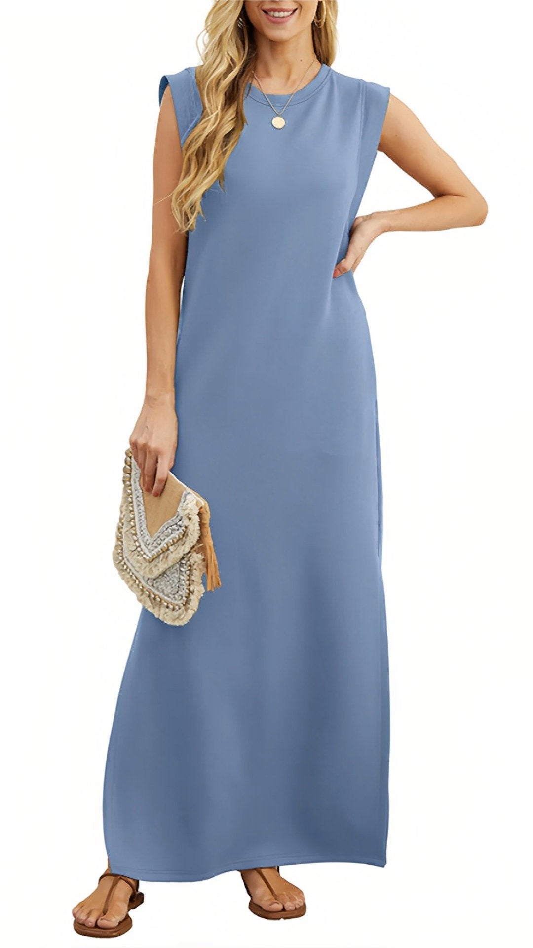 🌞 THE NO-WRINKLE VACATION MAXI: POCKETS, SIDE SPLIT, ARMS THAT LOOK AMAZING — YOUR SUMMER HOLIDAY HERO 🌞