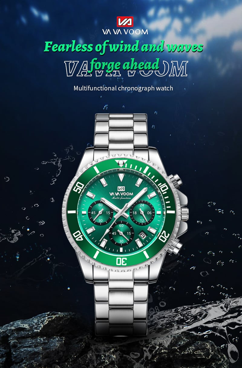 Men's luxury watch with waterproof and luminous dial