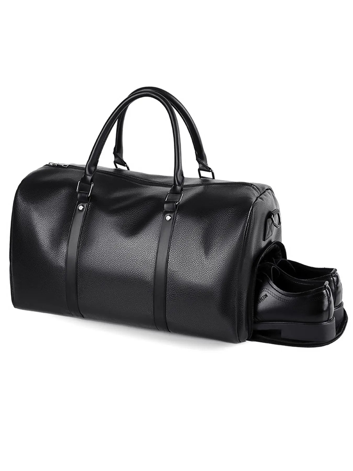 The Stealth Weekender | Premium Minimalist Travel Handbag: Structured Large Capacity Crossbody for Executive Travel