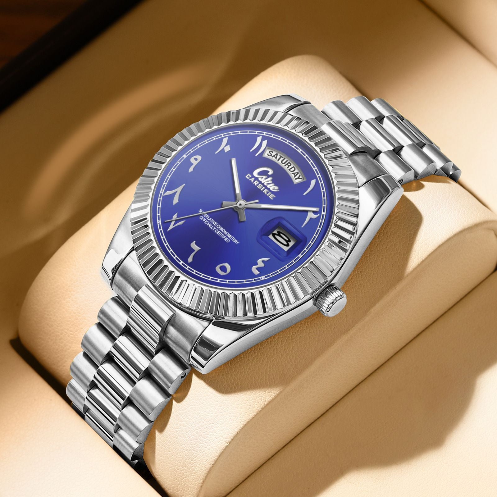Men's business watch with Arabic numeral markers