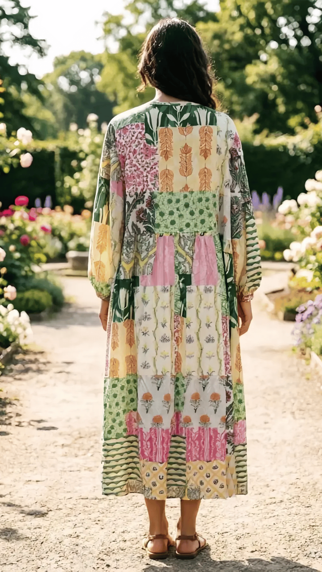 🌸 THE BOHO PATCHWORK MAXI: BALLOON SLEEVES, HIGH WAIST, PLUS-SIZE PERFECT — YOUR HOLIDAY WARDROBE HERO 🌸