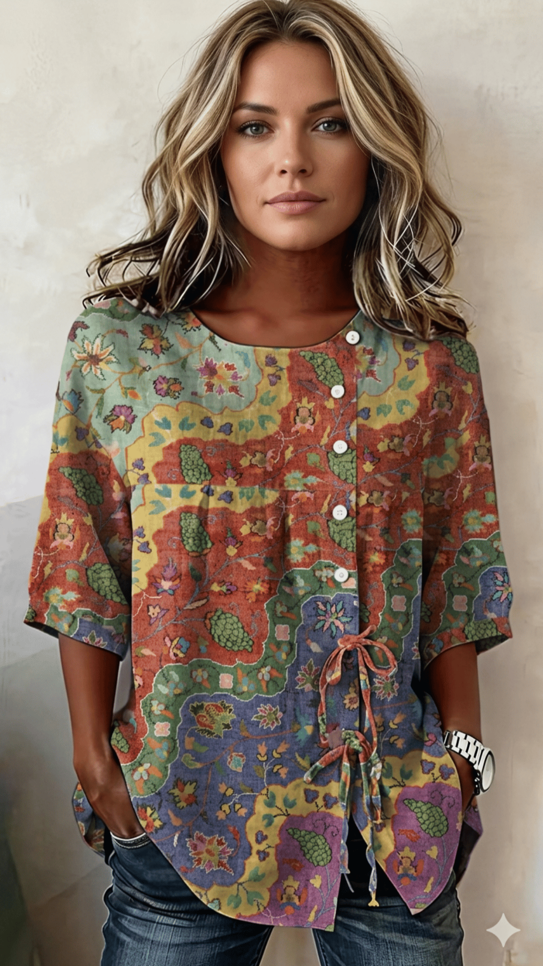 🌸 THE BOHO TIE-SIDE TOP: RELAXED FIT, ADJUSTABLE WAIST, VINTAGE SOUL — YOUR NEW WARDROBE CHAMELEON 🌸