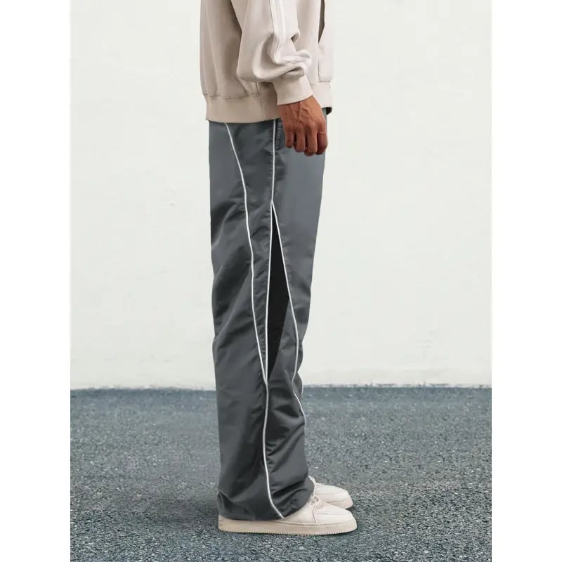 Men's Printed Drawstring Pants: Lightweight Baggy Straight Leg Trousers for Casual & Y2K Style