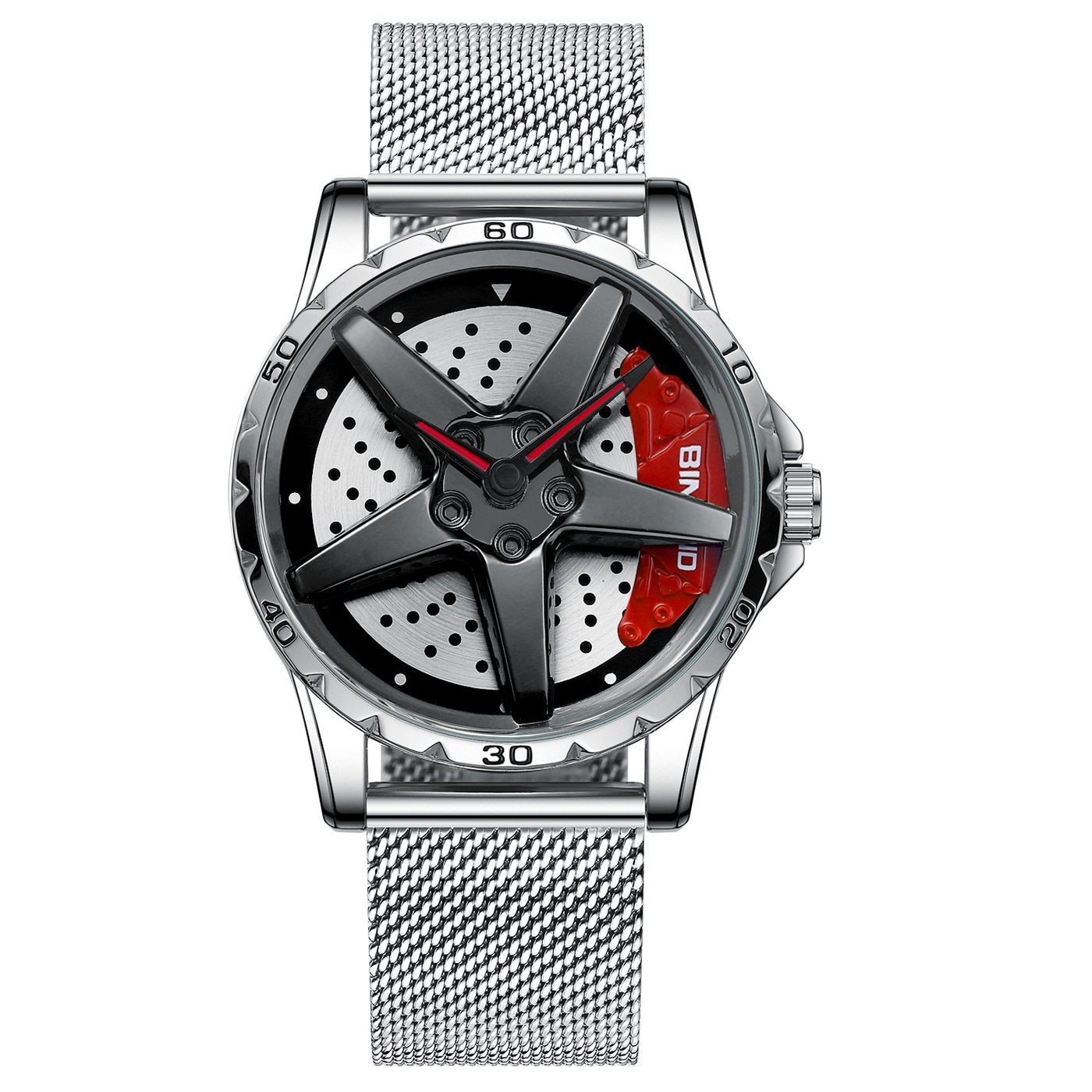 Men's Racing Steering Wheel Watch Water-resistant with luminous hands Adjustable strap