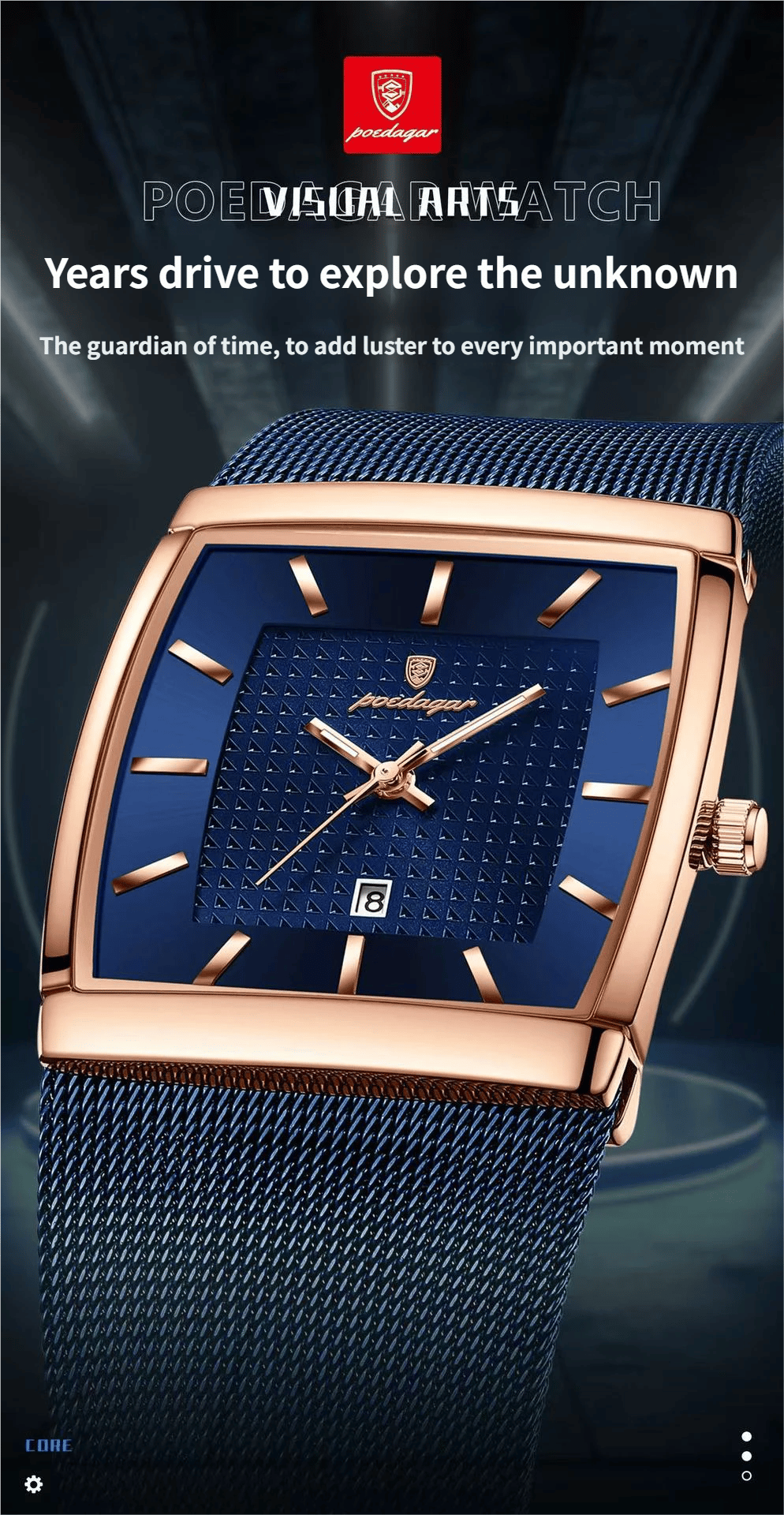 Swiss Ultra-Thin Men's Watch with Water Resistance and Date Display-Mesh Strap