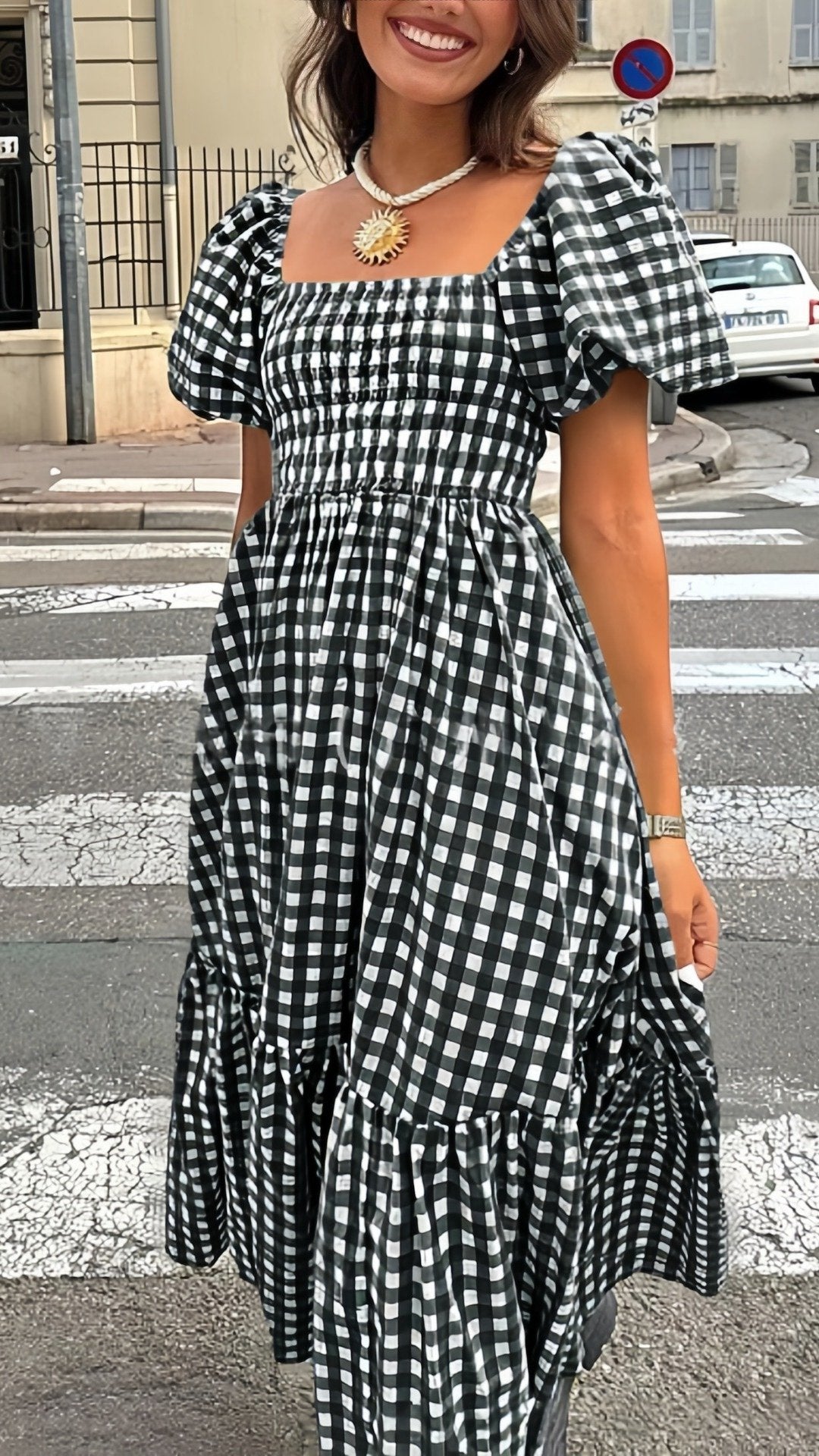 ✨THE FRENCHY SQUARE DRESS: PLAID, RUFFLED HEM, ELASTIC CUFF SLEEVES — YOUR NEW FAVOURITE FOR LEISURE & DATES✨