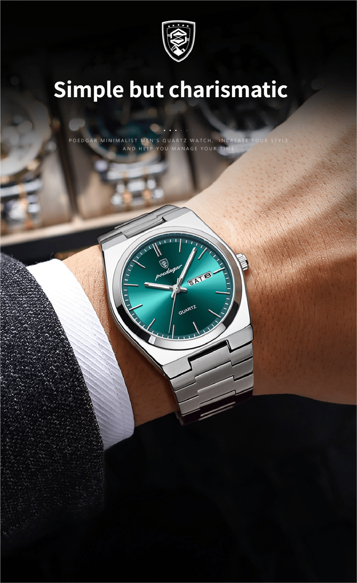 Ultra-thin men's waterproof luminous quartz watch