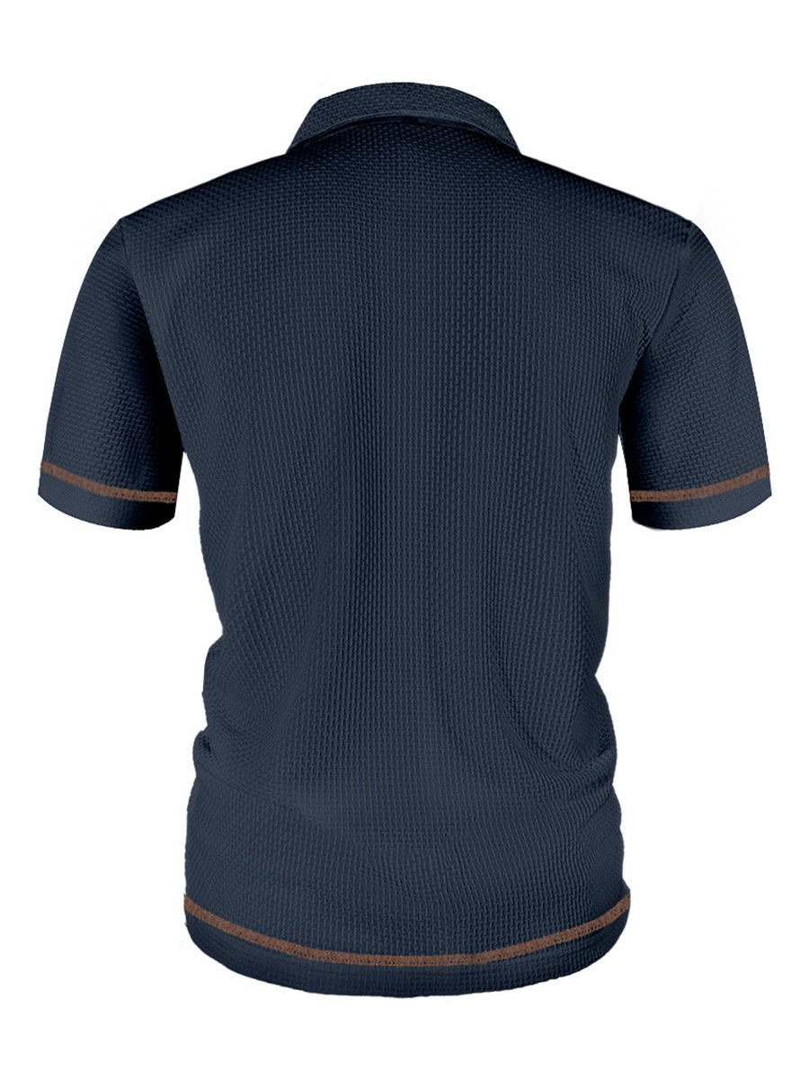 Men's Casual Polo Shirts Classic Short Sleeve Basic Button T-Shirt