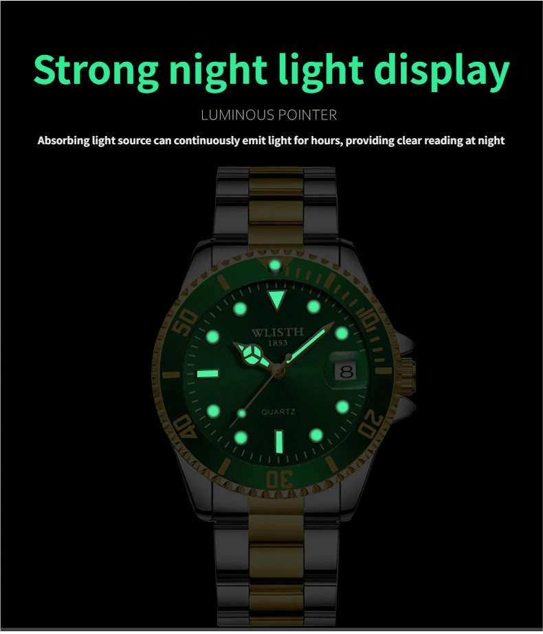 Luxury business watch, men's waterproof quartz watch
