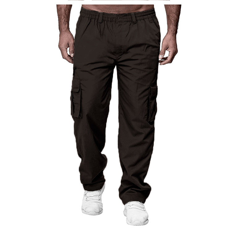 Men's Versatile Utility Cargoes: Elasticated Comfort-Fit Combat Trousers for Work & Leisure