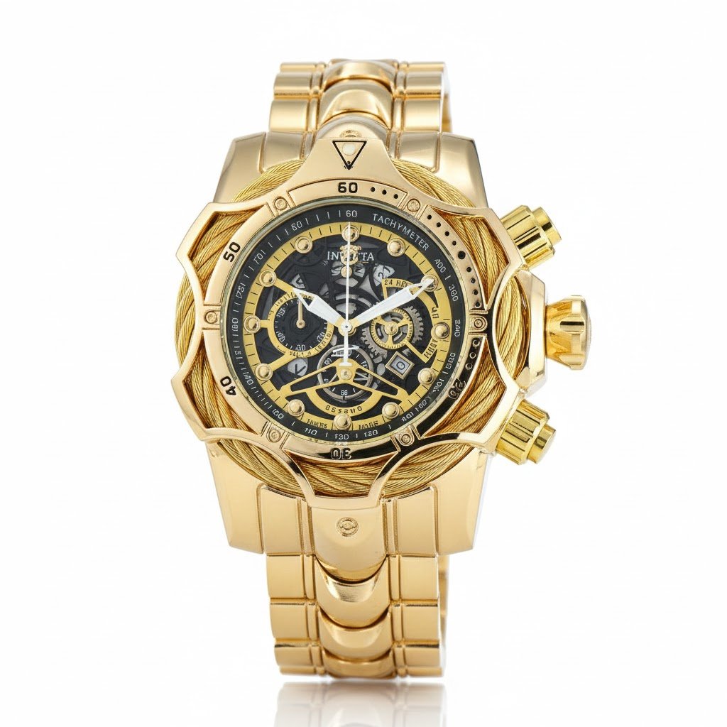 Men's Large-Dial Steel-Bracelet Sports Watch