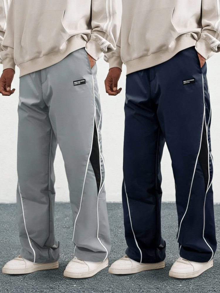 Men's Printed Drawstring Pants: Lightweight Baggy Straight Leg Trousers for Casual & Y2K Style