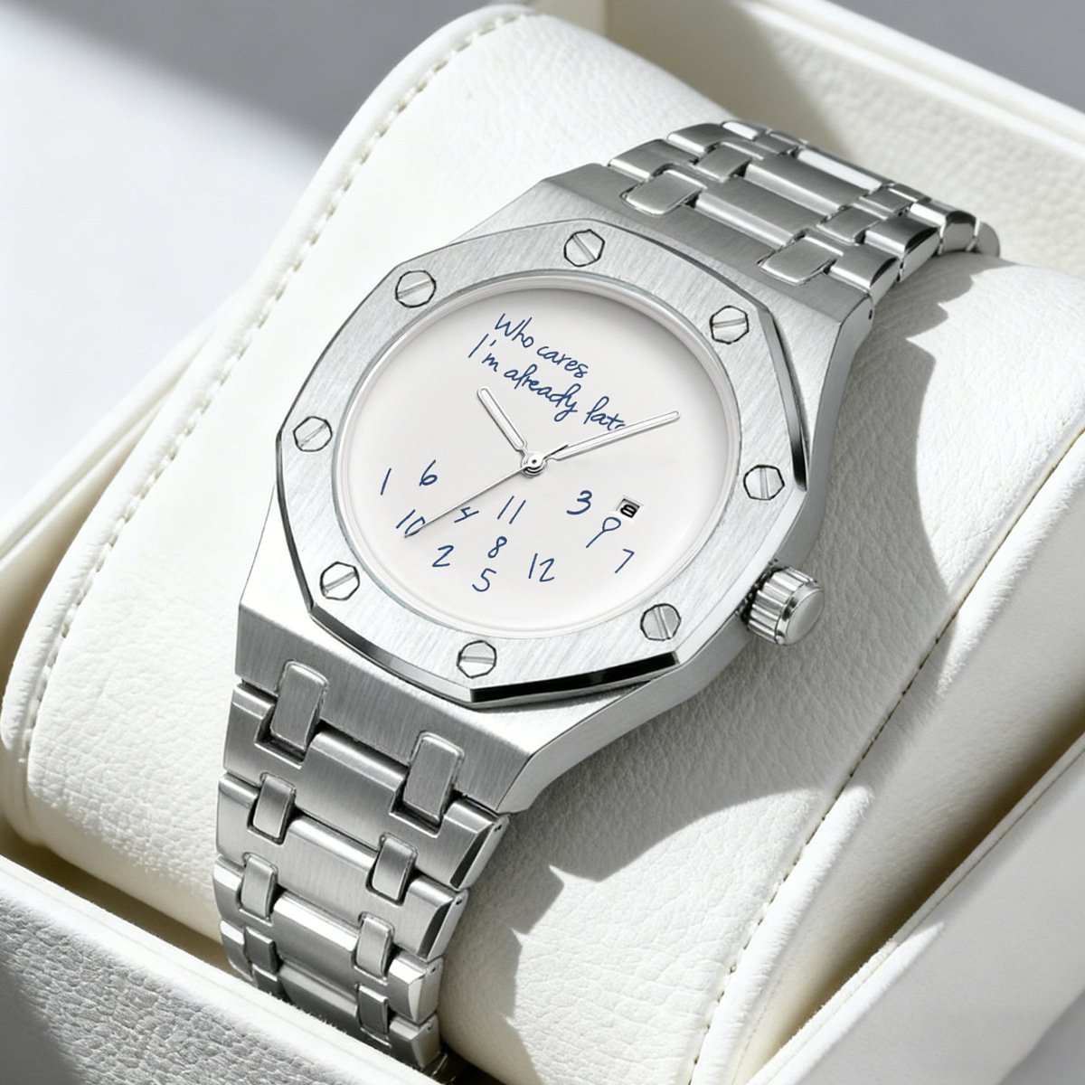 Men's Design: Premium Waterproof Steel-Band Quartz Watch with Minimalist Style