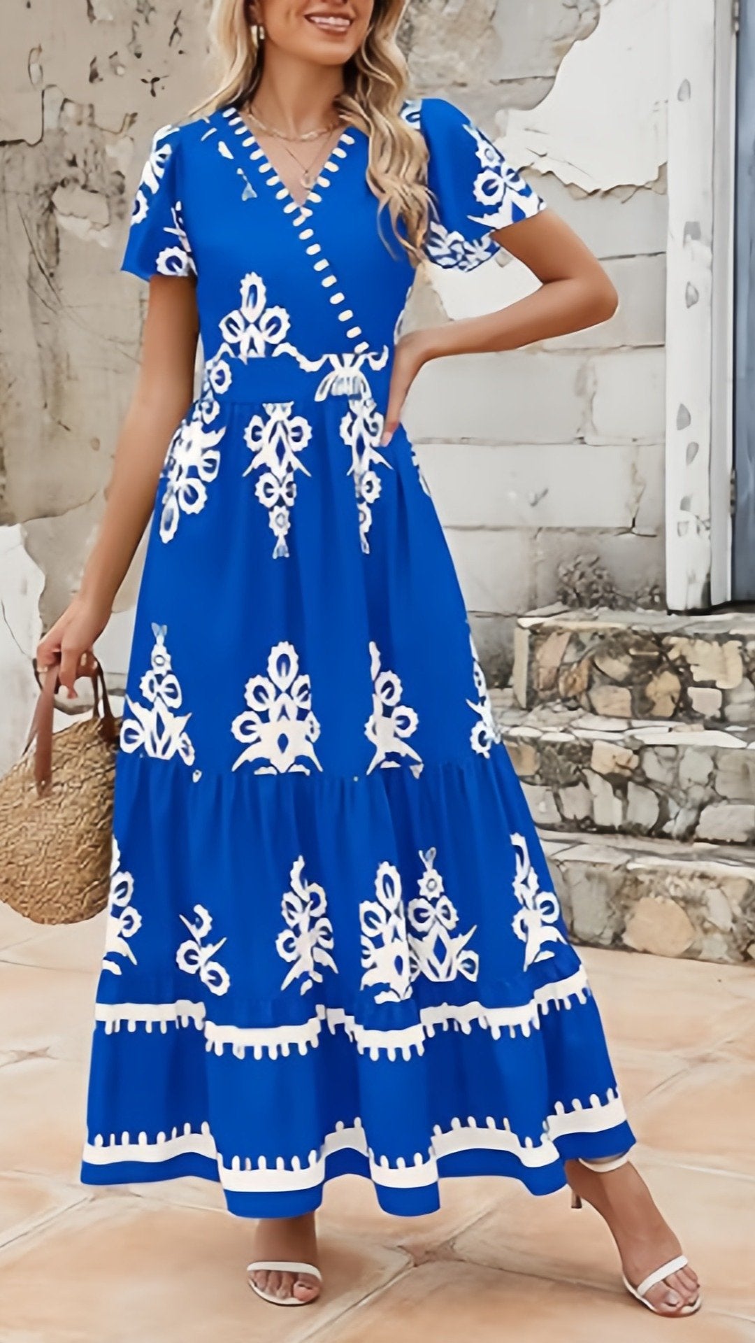 🌸 THE BELL SLEEVE BOHO MAXI: V-NECK, TIERED FLORALS, POCKETS — YOUR DREAM SUMMER DRESS HAS ARRIVED 🌸