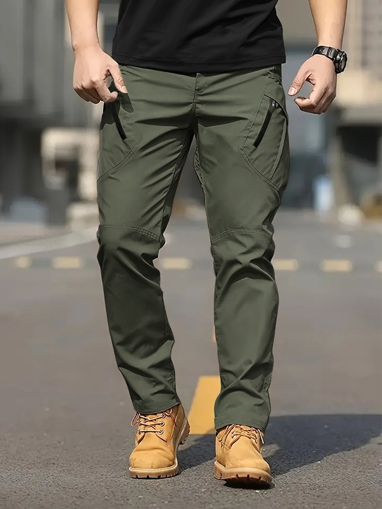 Men's Retro Streetwear Cargo Pants | Relaxed Fit Multi-Pocket Trousers | Comfortable All-Season Daily Menswear