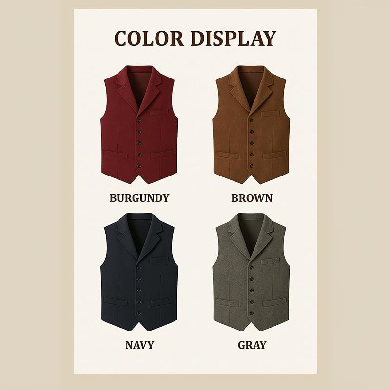 Men’s Vintage Tweed Wool Waistcoat Vest 👔✨ Retro Gentleman Style