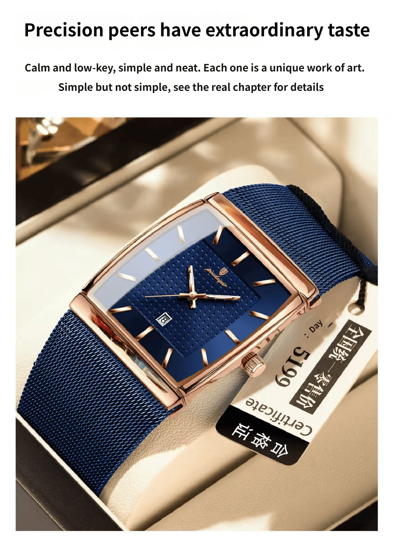 Swiss Ultra-Thin Men's Watch with Water Resistance and Date Display-Mesh Strap